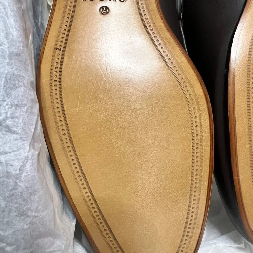 Gucci GG Debossed Leather Horsebit Loafers Men Size 9.5